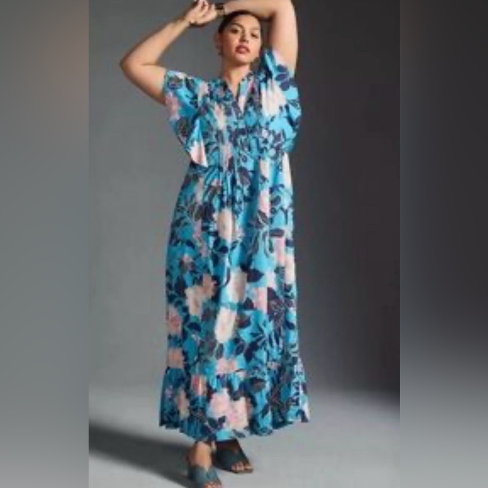 Anthropologie Blue Floral Maeve Cassandra dress
Size XL (Generous fit) VGUC - Picture 4 of 7